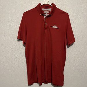 Ted Baker London Polo Shirt Mens Extra Large 5 Red Pocket Casual Knit